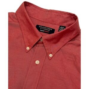 Roundtree‎ & Yorke Travel Smart Men 2XT Red Shirt Short Sleeve Button Down VTG